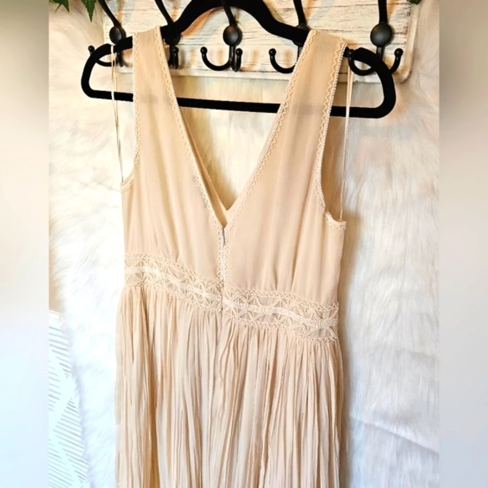 Massimo Dutti Bohemian Crepe Beaded Maxi Dress - Picture 6 of 10